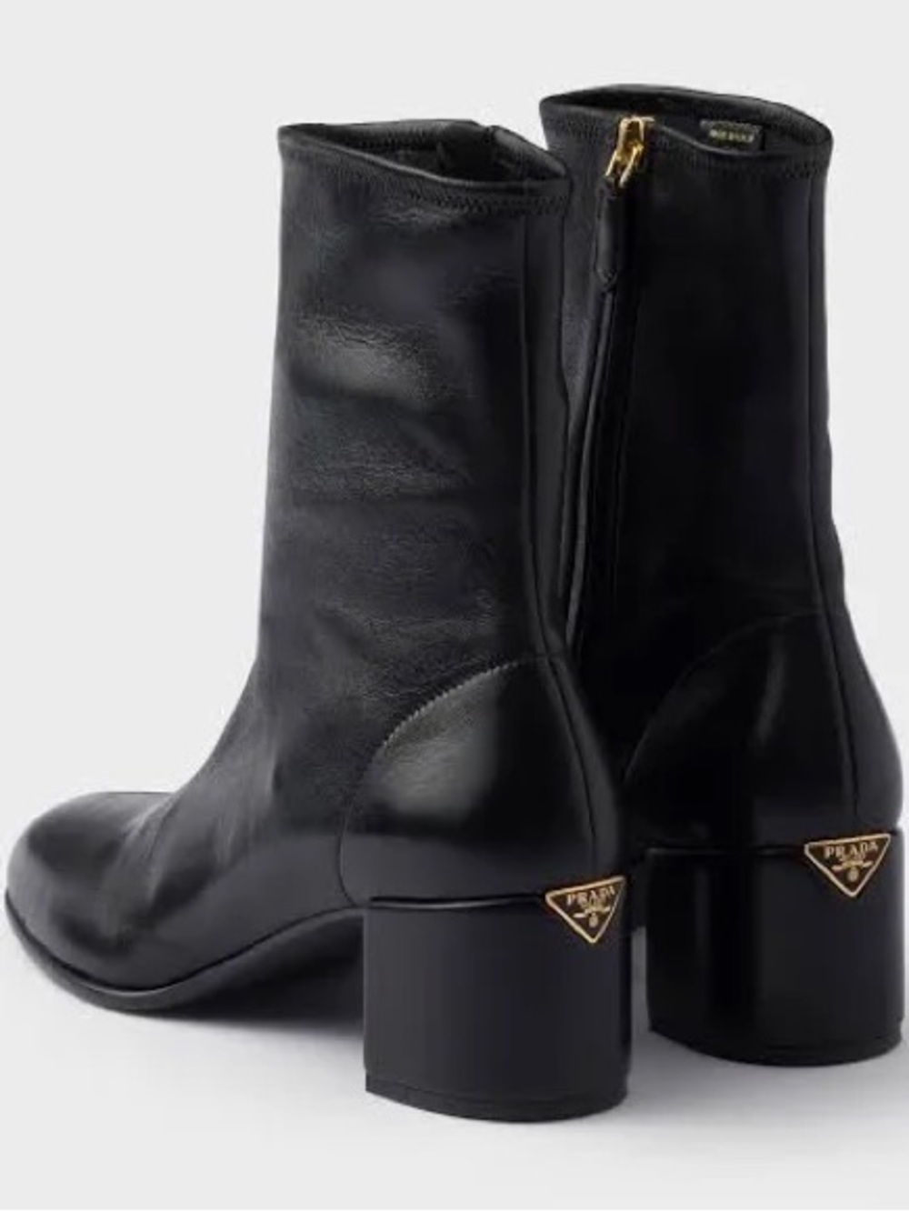 Prada Black Leather Mid‑Heel Ankle Boots worn twice AUTHENTIC TAKING OFFERS